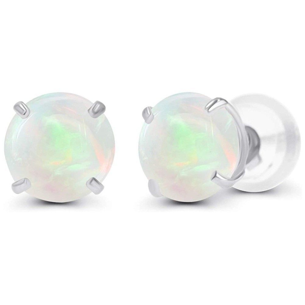 Natural Opal Ghostly White Earrings